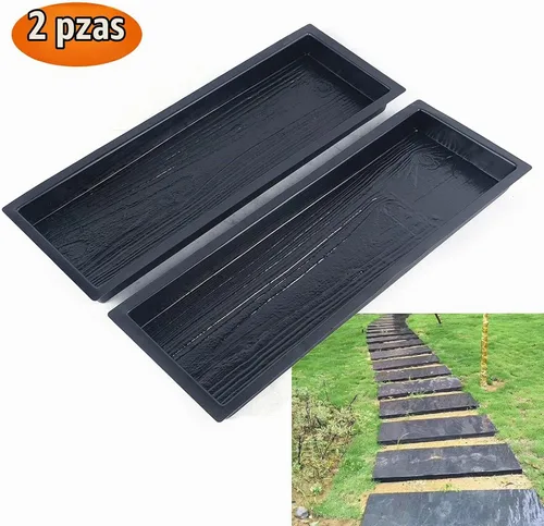 Vista 3 de Juego de 2 moldes de hormigón de piedra escalonada, juego de tablas de madera viejas de 23 pies, tablero de madera, molde de cemento para hormigón