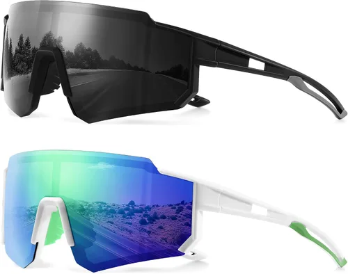 Vista 23 de Gafas de sol polarizadas deportivas para hombres y mujeres, gafas de sol para pesca, ciclismo, bicicleta de montaña, béisbol con protección UV