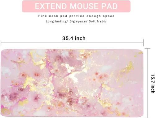 Vista 2 de Alfombrilla de mouse extendida para juegos (35.4 x 15.7 pulgadas), alfombrilla de escritorio grande para laptop, computadora, teclado, impermeable