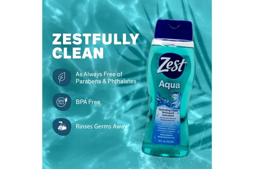 Vista 6 de Zest Gel de baño, aguamarina, 18 onzas, paquete de 2
