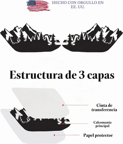 Vista 4 de Compatible con Toyota 4Runner (2010-2024) Calcomanías precortadas para ventana de escena de montaña del bosque al aire libre Fabricado