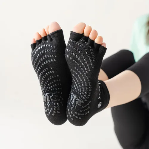Vista 8 de Wellrox Toeless Yoga Socks, Yoga Socks with Grips for Women, Toeless Socks, Open Toe Socks Women, Pilates Toe Socks