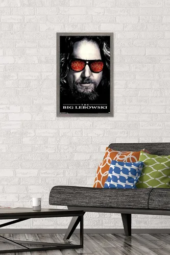 Vista 2 de Trends International The Big Lebowski - Póster de pared de una hoja, 14.725 x 22.375 pulgadas, versión enmarcada de madera de granero