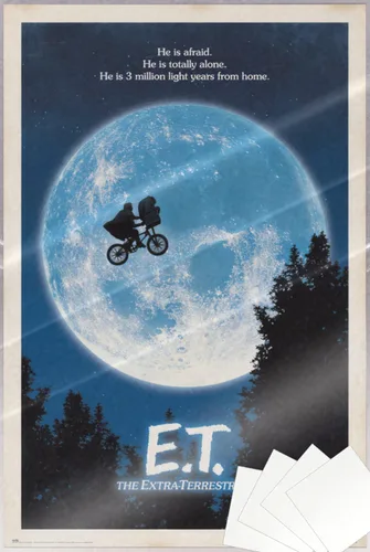 Vista 8 de E.T. The Extraterrestre - Póster de película (estilo regular, bicicleta y luna) (tamaño: 24 x 36 pulgadas) (póster laminado)