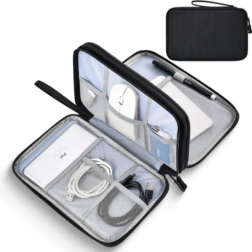 Vista 22 de CAAORDKSO Bolsa Organizadora de Electrónicos para Viaje, Estuche Pequeño Organizador de Cables Impermeable, Bolsa de Accesorios, Estuche Electrónico