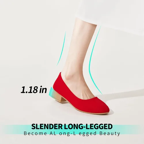 Vista 2 de ALTOCIS Zapatos de tacón grueso de bloque bajo para mujer, elegantes zapatos cerrados con punta redonda y plataforma baja para oficina