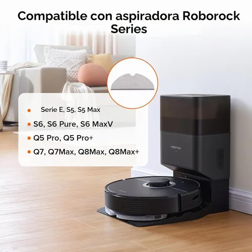 Vista 2 de roborock 2 Pack Paños de fregona de microfibra para Q 5, Q5 Pro, Q5 Pro+, Q7, Q7Max, Q8Max, Q8Max+, Serie E, S5, S5 Max, S 6, S6 Pure, S6 MaxV