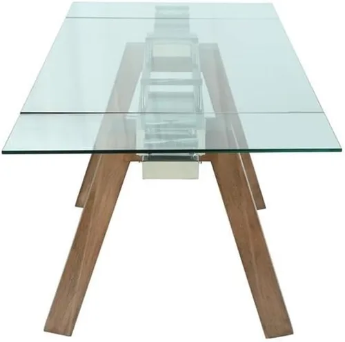 Vista 6 de MILAN Esmeralda - Juego de comedor de 5 piezas de chapa de nogal con sillas de madera blanca de 2 tonos