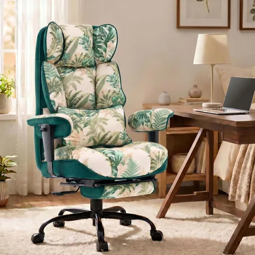 Vista 16 de Efomao Silla de Oficina Grande y Alta 400lbs - Sillas de Oficina Ejecutivas con Reposapiés, Silla de Computadora de Cuero PU Resistente