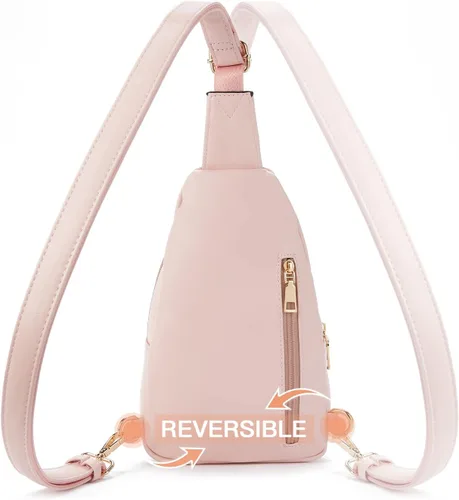 Vista 153 de Telena Riñonera pequeña para mujer, de cuero, cangureras, bolsa de pecho para mujer