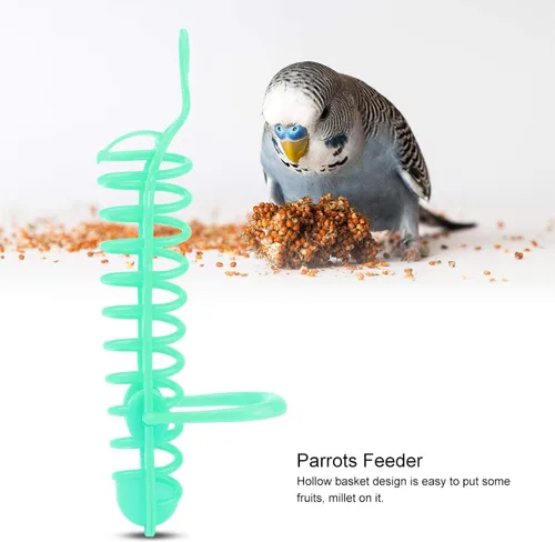 Vista 3 de Soporte de comida para pájaros, cesta de plástico para pájaros en aerosol para comedero de pájaros, para periquitos, loros, pájaros, criadores
