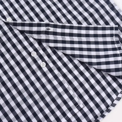 Vista 6 de Spring&Gege Camisas de vestir de manga corta para niños Uniforme formal tejido sólido