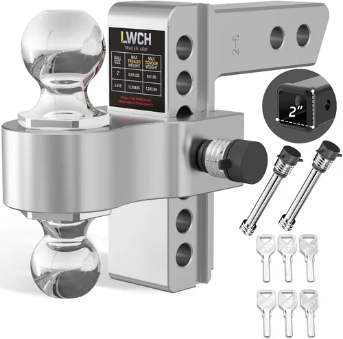 Vista 8 de Enganche de remolque ajustable para receptor de 2.5", 6 pulgadas
