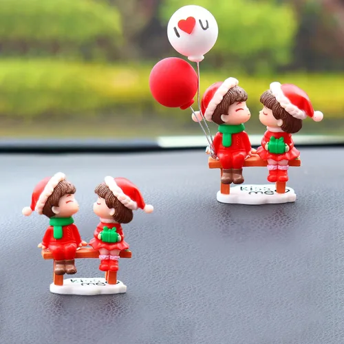 Vista 13 de Lindos adornos para parejas, decoración de automóvil, decoración de automóvil para pareja, figuras de acción de caricaturas para parejas, accesorios
