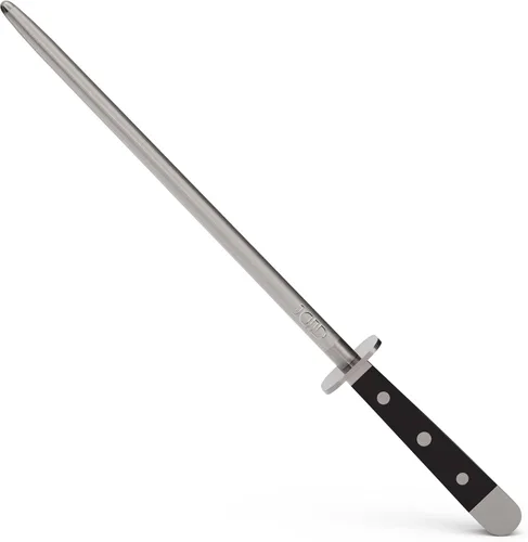 Vista 8 de Güde Alpha Olive Series Afilador de mango de madera de olivo forjado a mano forjado a mano, 10 pulgadas
