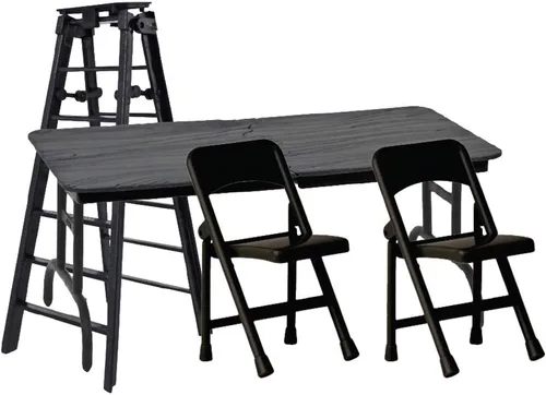 Vista 2 de Ultimate Escalera, mesa y sillas negro juego para figuras de acción de lucha libre