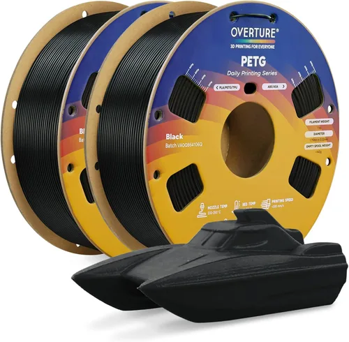 Vista 14 de OVERTURE - Filamento PETG de 1/16 de pulgada (1.75 mm) para impresora 3D y FDM, bien enrollado, duradero, carrete de 4.4 libras, dureza firme