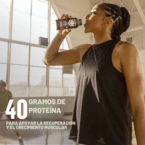 Vista 4 de Muscle Milk Pro Advanced Nutrition - Batido de proteínas, chocolate Knockout, botella de 14 onzas líquidas, paquete de 12, 1.41 onzas de proteína