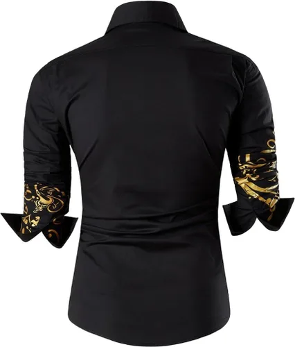 Vista 142 de jeansian - Camisas de manga larga de ajuste entallado para hombre (8397), con botones, informales y de vestir.