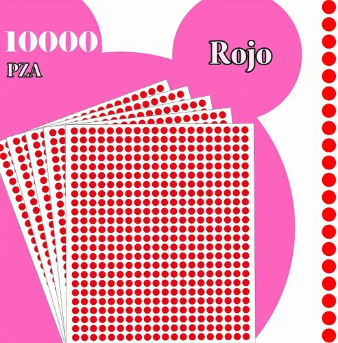 Vista 2 de 10000 PCS Red Dot Stickers 1/4" Small Round Circle Dots Sticker Labels