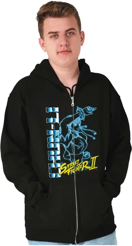 Vista 4 de Brisco Brands Street Fighter 90s Gamer Chun-Li - Sudadera con capucha para hombre y mujer
