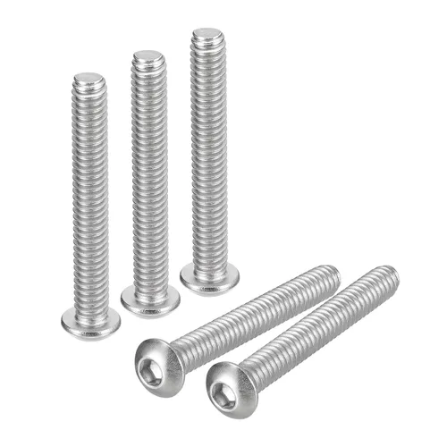 Vista 28 de uxcell Tornillos de cabeza de botón de 1/4-20x1, 25 piezas de tornillos hexagonales de acero inoxidable 304, tornillos de rosca completa