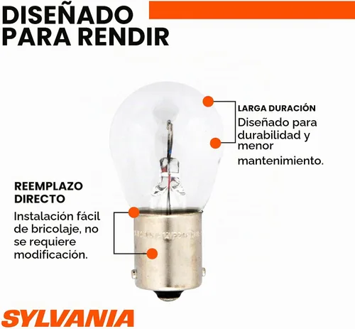Vista 4 de Bombilla Sylvania 1156 en miniatura de larga duración (contiene 2 bombillas)