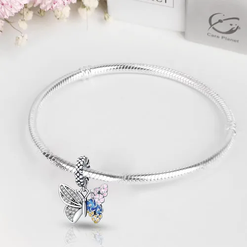 Vista 4 de Abalorios de plata de ley 925 para pulseras Pandora, regalos de joyería para mujer y niña.