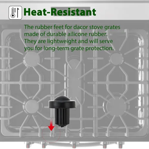 Vista 2 de 5304475129 Piezas de repuesto para patas de goma para estufas de gas Frigidaire, rejilla de estufa Frigidaire, patas de goma para estufas de gas