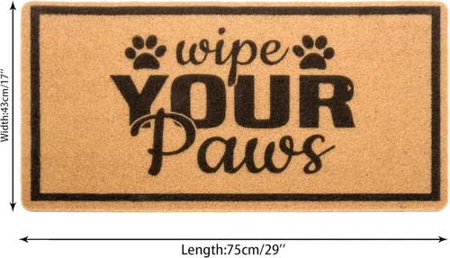Vista 3 de Wipe-Your-Paws-Felpudo – Tapete de bienvenida con huella animal para exteriores e interiores, tapete divertido para puerta de entrada exterior