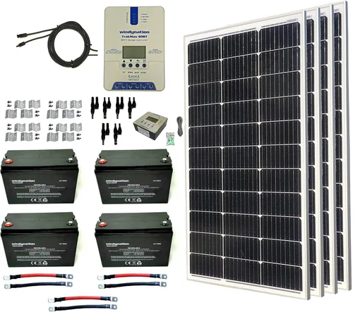 Vista 14 de WindyNation Kit de panel solar monocristalino de 400 vatios con controlador de carga solar TrakMax MPPT 40A + kit de medidor remoto