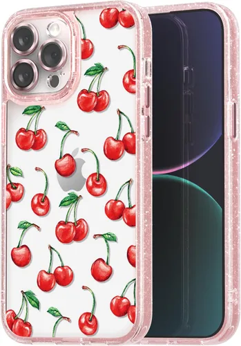 Vista 16 de Compatible para iPhone 13 Funda Bonita Estética - Funda para Teléfono Rosa con Purpurina con Protector de Cámara - Diseño de Cubierta
