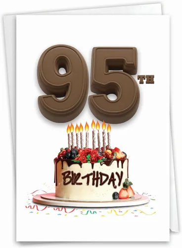 Vista 9 de NobleWorks - Tarjeta de feliz cumpleaños del 95º hito - Tarjeta divertida para niños de 95 años, humor para personas mayores - Ecuación de edad 95