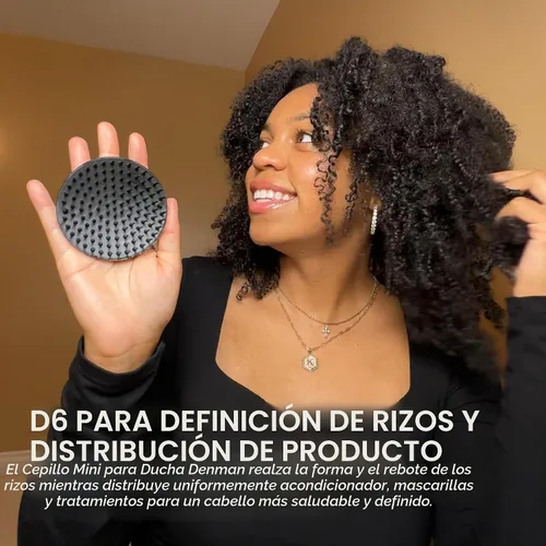 Vista 5 de Denman Cepillo desenredante para cabello rizado y masajeador de cuero cabelludo D6 - Cepillo alisador de cabello Negro