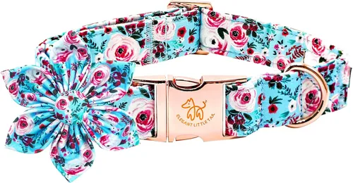 Vista 9 de Elegant little tail Collar de perro de San Patricio con flor, collares de perro con flores, trébol verde, regalo para mascotas, collares ajustables