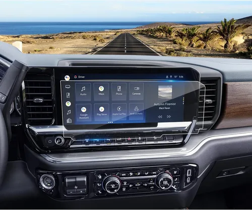 Vista 8 de Protector de pantalla GMC Sierra 1500 2022-2026, para Protector de pantalla Silverado 1500 2022-2026, panel de instrumentos de 12.3 pulgadas, vidrio