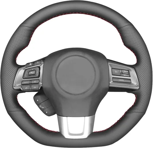 Vista 36 de MEWANT Funda de volante de automóvil transpirable cosida a mano para Subaru WRX 2015-2021 / WRX STI 2015-2021, accesorios para volante Subaru WRX