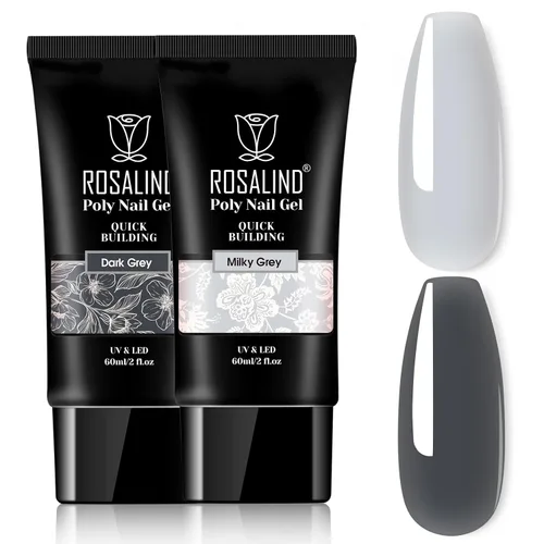 Vista 10 de Rosalind Gel de extensión de poliéster acrílico transparente, paquete de 2 unidades de gel de uñas de 2.1 onzas líquidas, constructor de uñas