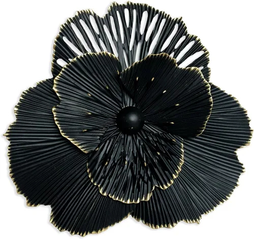 Vista 9 de Decoración artística de pared de flores de metal, escultura floral moderna y rústica de 8.3 pulgadas, hierro envejecido para colgar en la pared