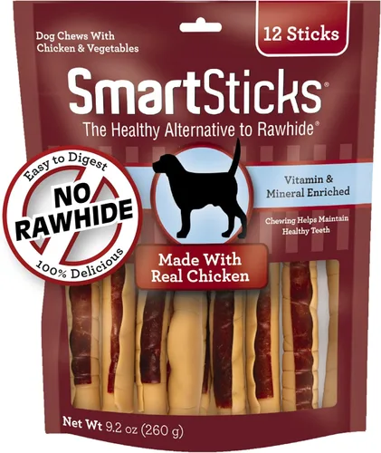 Vista 12 de SmartBones - SmartSticks, Premia a tu perro con un masticable sin piel cruda hecho con pollo real y verduras, 10 palitos