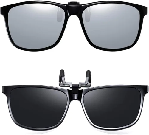 Vista 2 de Gafas de sol polarizadas con clip antirreflejos, protección UV, gafas de sol para conducir sobre gafas graduadas