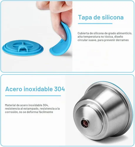 Vista 5 de Taza de filtro de cápsula de café de acero inoxidable recargable - Cápsula de café reutilizable para Dolce Gusto