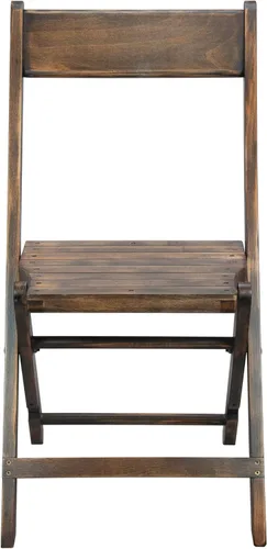 Vista 3 de EMMA + OLIVER Silla de boda plegable de madera con listones - Silla para eventos - Negro antiguo, juego de 2