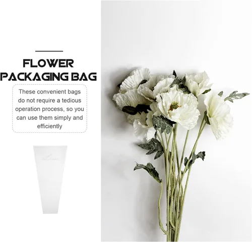 Vista 9 de Didiseaon 50 bolsas de plástico para ramo de flores, fundas de celofán desechables, bolsas de embalaje de ramo de flores transparentes para bodas