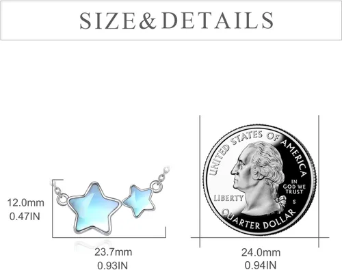Vista 4 de CRMAD Collar con dije de luna de plata de ley con luna creciente para mujer