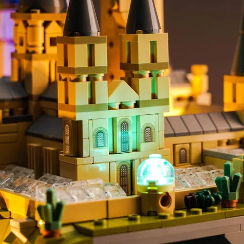 Vista 4 de Kit de luz LED mejorado para Lego Hogwarts Castle and Grounds Building Set, compatible con Lego 76419 (modelo no incluido)