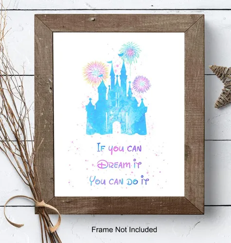 Vista 9 de World Castle - Juego de decoración de pared con cita inspiradora, decoración motivacional de habitación, póster impreso para dormitorio de niños