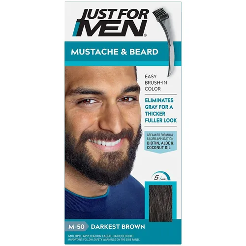 Vista 9 de JUST FOR MEN Gel de color para bigote y barba M-45, marrón oscuro 1 cada uno (paquete de 2)