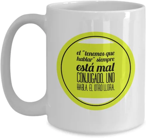 Vista 3 de Taza de Café Hablar Vaso, taza café divertidas, tazas personalizadas, taza de café inspiradoras, taza con mensajes positivos.