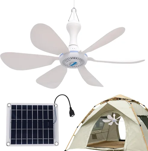 Vista 8 de Solar Ceiling Fan - 10W Monocrystalline Solar Panel With USB Power